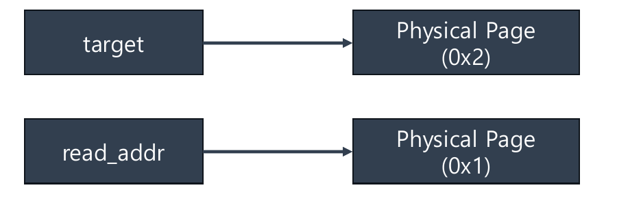 Exploitation step 2 — the write separates the page